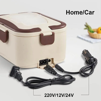 1.5L 45W Electric Lunch Box Food Warmer Portable Food Heater for Car Or Home - Leak Proof 304 Stainless Steel Liner 12V/24V