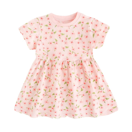 Sanlutoz Summer Short Sleeve Baby Girls Dress Little Kids Dresses Soft Clothing Holiday Casual