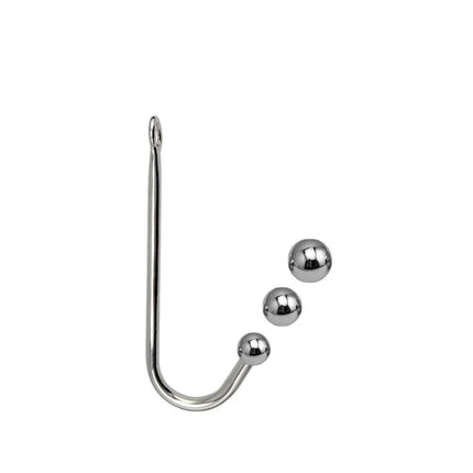 Small medium large 3 balls set metal anal hook beads head butt plug dilator prostate massager insert bdsm sex toy for male
