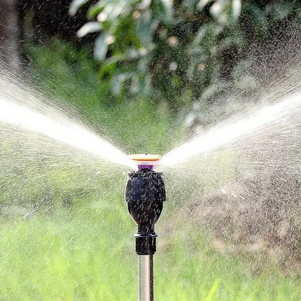 1 Set 360 Rotary Irrigation Tripod Lawn Garden Sprinkler Telescopic Support Sprinkler Head on Tripod Stainless Steel