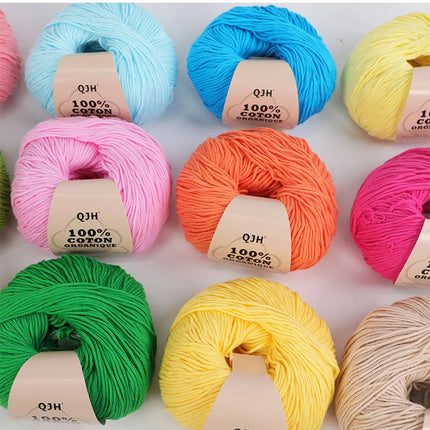 3PCS 100% Organic Cotton Yarn Machine Washable For Adult Baby Sweaters/Gloves/Scarves/Hats Etc. 50 gr (1.76 oz) 125 m (136 yrd)