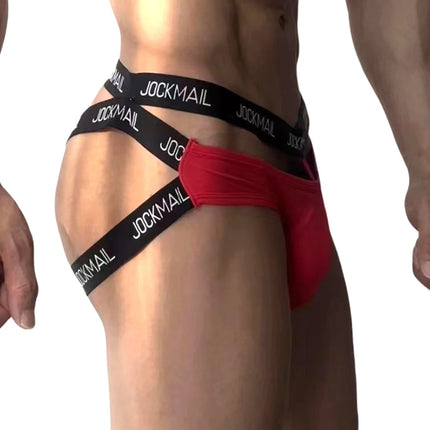 JOCKMAIL Men Sexy G String Thong Erotic Jockstrap Bondage Underwear Strap Harness Lingerie Hollow Underpants Ice Silk Hot