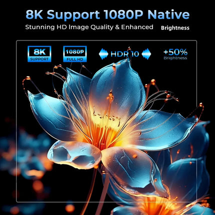 X7 AI Smart Projector with Android 14 OS Dolby, 8K Support 1080P UHD 2000 ANSl, Wifi6 & Bluetooth5.4, 200" Display Home Cinema
