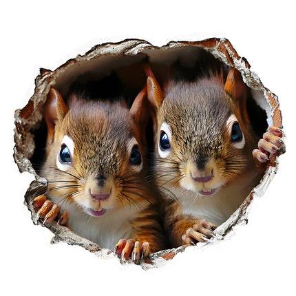Funny Squirrel Stickers, Apply for Wall, Door, Cabinet, Window, Car Decoration, Vinyl Animal Decals, Art Wallpaper, Poster
