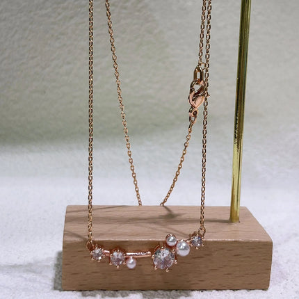 Original Heart Necklace 2025 Women's High Jewelry Set Luxury Pearl Necklace Earrings Ring Bracelet Suitable for Wedding Gifts