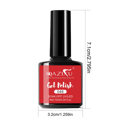 QAZIXU 48 Colors 10ml Red Black White Gel Nail Polish Manicure Semi Permanent Soak Off UV Nail Art Varnish Nail Supplies