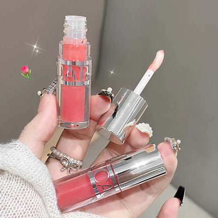 Cappuvini Peach Jelly Water Light Glass Gloss Lip Gloss Lasting Non-stick Waterproof Lip Plumping Moisturizing Lipgloss Makeup