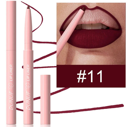 Luxury Matte Lip Liner Long-Lasting Matte Creamy Plumping Lip Waterproof Natural Nude Brown Slim Lip Liner 12 Colors  Cosmetic