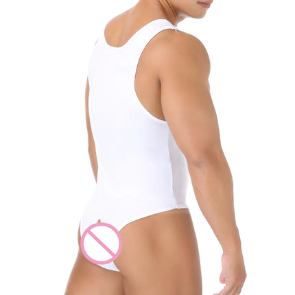 Men's Sexy Bare Body Jumpsuits Hot Open Crotch Backless Anal Panties Hip-Baring Bodysuit BDSM Fetish Sissy Gay Exotic Costumes