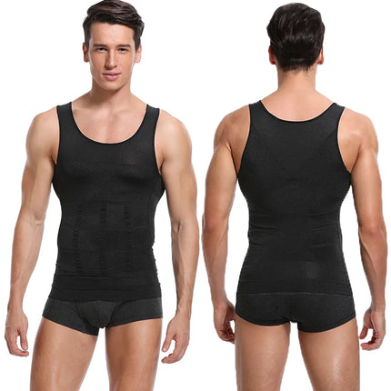 Men Slimming Body Shaper Chest Compression Shirts Tummy Control Shapewear Abdomen Slimming Vest Waist Trainer Corset Tank Top