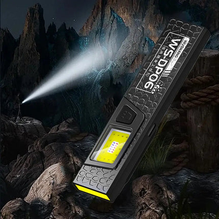 Ultra Bright Portable Magnetic & Clamp LED Flashlight Rechargeable Work Light with Built-in Battery Waterproof Pocket Lantern