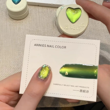New Style Glass Bead Cat Eye Gel Nail Polish Green Blue Crystal Nail Polish Ice Transparents Gel Nail Polish Art Salon Supplies