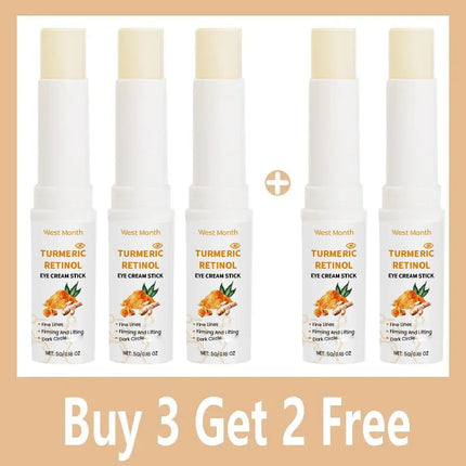 Turmeric eye cream stick nourishes the skin's eye bags and dark circles, brightens the skin around the eyes