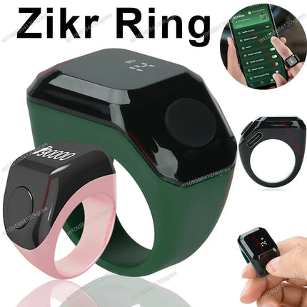 Qibla Smart Tasbih Tally Digital Counter for Muslims Tasbeeh Zikr Ring 5 Prayer Time Vibration Reminder Subhah Masbahah Misbaha