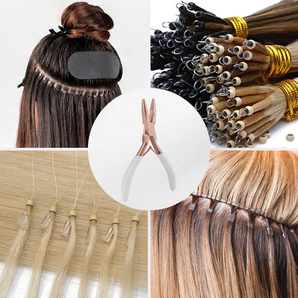 GlamorDove Anti-Slip Hair Extension Pliers - Stainless Steel Tool for Micro & Nano Rings, Keratin Bond Opening & Removal