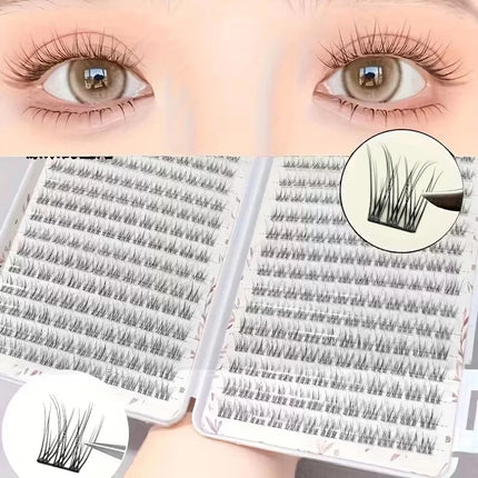 352 soft and lightweight fish tail single cluster eyelashes, 10-12 millimeters - perfect for daily makeup and eyelash extension