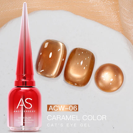 AS 15ml Luxury Coffee Cat Nail Gel Polish Tpo Free Soak Off UV LED Dark Brown Cat Eye Manicure Gel Polish Nail Art Varnish Gel
