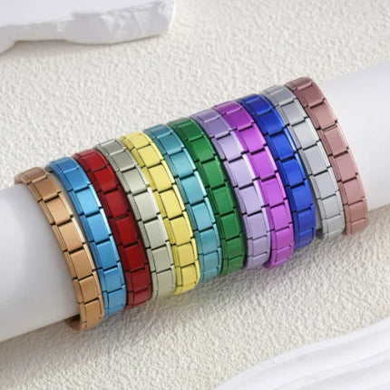 Italian Charm Link Stainless Steel Golden Bracelet for Woman Men DIY Making 9mm Bead Silver Color Retro Bangle Jewelry Wholesale