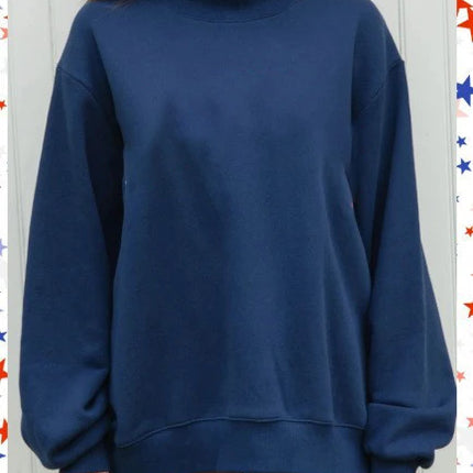 2026 Ladies' Women's Sweatshirts Spring Autumn Long Sleeve Mock Neck Casual Hoodies Plus Size Womens Relaxed Solid Color Hoodie