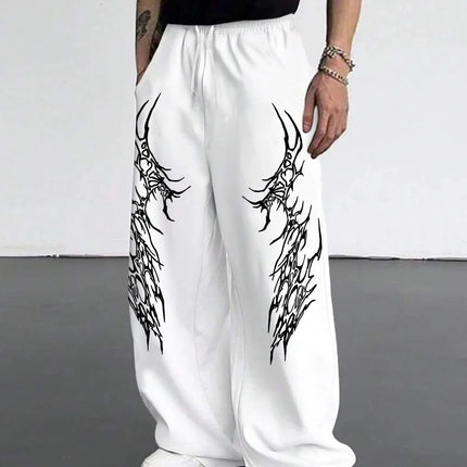 2026 Fashion New Dark Retro Striped Gothic Loose Straight Leg Pants Suitable for Outdoor Street Hip-hop Harajuku Casual Pants