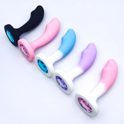 Silicone Anal Plug 3 color 3 Sizes Butt Plug Crystal Base Analplug Sex Toys For Woman Men Anal Toys Anal Dildo Adult Toys