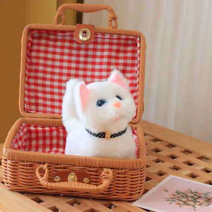 New Walking Kitty Plush Toy Electric Interactive Cat Stuffed Animal Meowing Tail Wagging Head Nodding Cat Pet Toy For Kids Gift