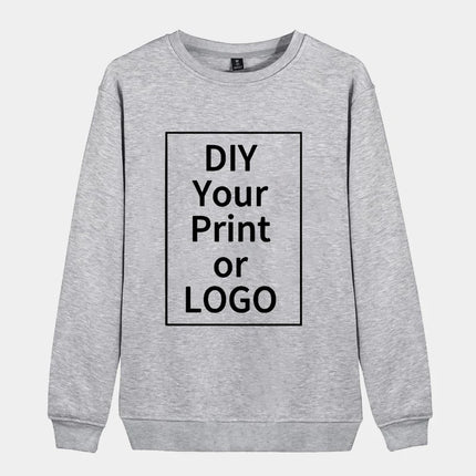DIY Photo Logo Brand Printed Women Sweater Autumn And Winter Fashion Ladies Long Sleeve Sweatshirt Plus Size Hoodless Sweatshirt