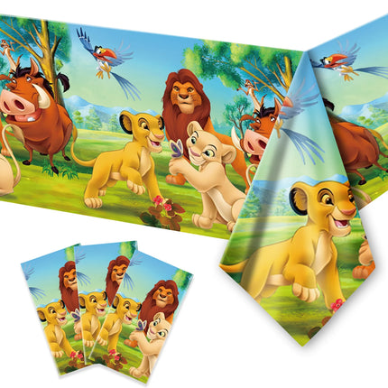 Simba Lion King Tablecloth Birthday Party Rectangle Table Decoration The Lion Table Cover for Kid Baby Shower Halloween Supplies
