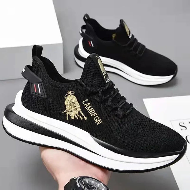 1Pair Big Size Sneakers Shoes for Men Lightweight Breathable Running Walking Male Footwear Soft Sole Lace-up Shoes Man Scarpe