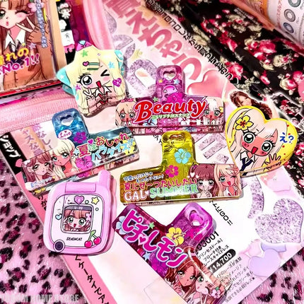 Vintage Showa Cartoon Anime Spice Girls Sealing Clip with Pendant Resin for Storage Food Packaging Kitchen Gadgets