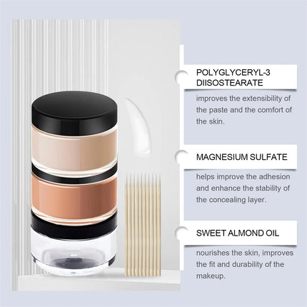 Sweatproof Tattoo Concealer Covers,Waterproof And Durable Skin Concealer,For Dark Spots Vitiligo Scars,Light And Thin