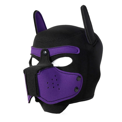 Adjustable Neoprene Puppy Play Hood Mask Pet Roleplay Padded Dog Head Mask BDSM Bondage Gear Adult Fetish Sex Toy for Men Women