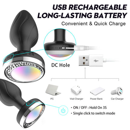 Remote Control Luminous Color Silicone Anal Plug Sex Toys Vibrator for Women 7 Vibration Butt Plug Female Masturbation Massager