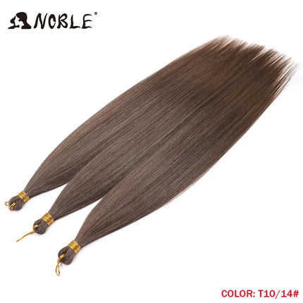 Noble Hair Ariel Straight Pony Hair Bundles Crochet Braids Hair Synthetic Braiding Hair Ombre Brown Soft Crochet Hair Extensions