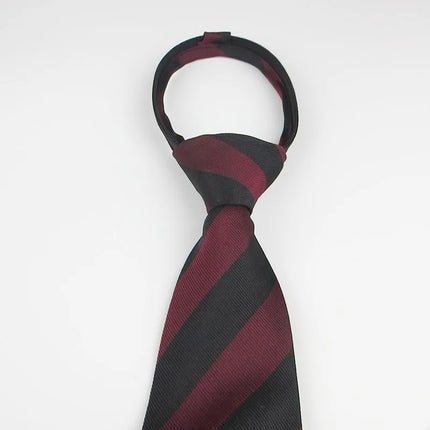 Zipper Ties for Men 8CM Neck Tie Solid Striped  Dots Neckties Men's Automatic Extra Long Navy Blue Lazy Tall Ties Wedding Gift