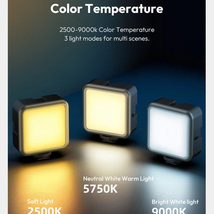 Ulanzi VL49 RGB Camera Light LED Video 2500K-9000K 800LUX Magnetic Mini Fill Light 3 Cold Shoe 2000mAh Type-C for Youtube