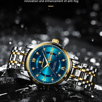 POEDAGAR Luxury Fashion Men's Wristwatch Waterproof Stainless Steel Luminous Trendy Men's Watch Date Week Men's Quartz Watches Reloj