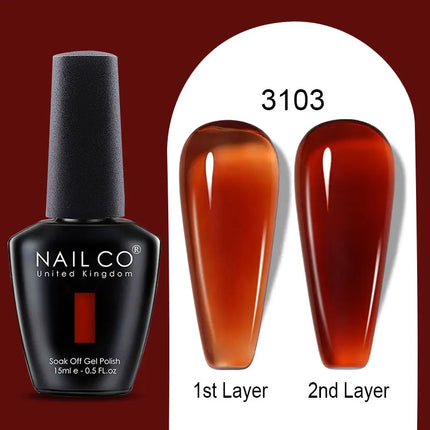 NAILCO Winter Series Color Gel Nail Polish 15ML Semi Permanent Soak Off Gel Varnishes Super Texture Gorgeous Nail Manicure Art