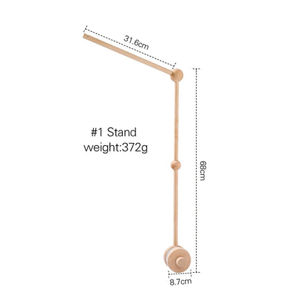 Baby Wooden Boho Rainbow Bed Bell Rattles Toys Hanging Pendant Newborn Toys Mobile Crib Bracket Montessori Toys Baby Birth Gift