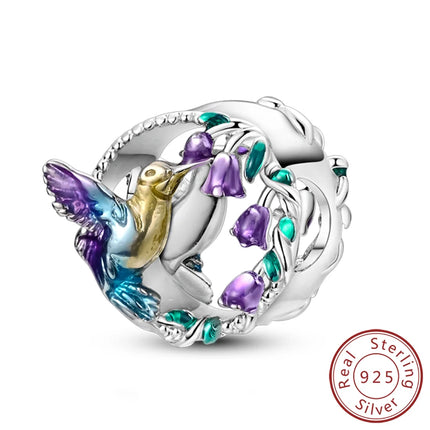 Spring Charms Beads Pendant 925 Sterling Silver Flower Butterfly Dragonfly Mushroom Charms Fit Bracelet Woman Man DIY Jewelry