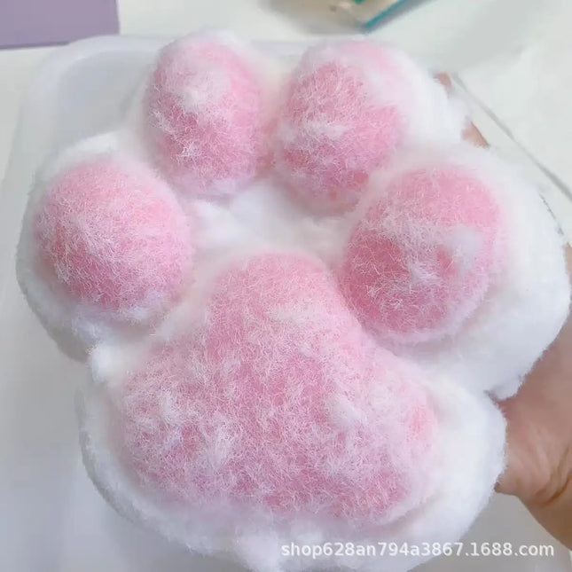 Hot Selling Russian Strawberry Cat Paw Squeeze Toy Cute Stress Relief Plush Soft Fidget Game Same
