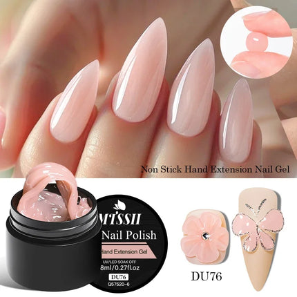 MTSSII 8ml Clear Non Stick Hand Solid Extension Nail Gel Polish Semi Permanent Soak Off UV Nail Art Varnish Manicure Design DIY