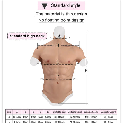 Dokier Silicone Realistic False Fake Muscle Belly Body for Cosplayers Artificial Simulation Muscle Chest Man Crossdressers - TOYS-SUCE
