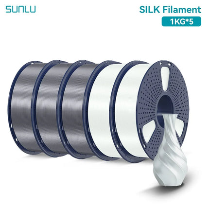 SUNLU 5KG 3D Printer Shiny Silk PLA Filament 1.75mm 1000g 3D Printer Neatly Wound 3D Filament for 3D Printer& 3D Pen