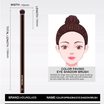 Hourglass Makeup Brush- No.12 Beveled Shadow Brush Soft and Skin-friendly Fiber Hair Fashion Design Single Eye Brush