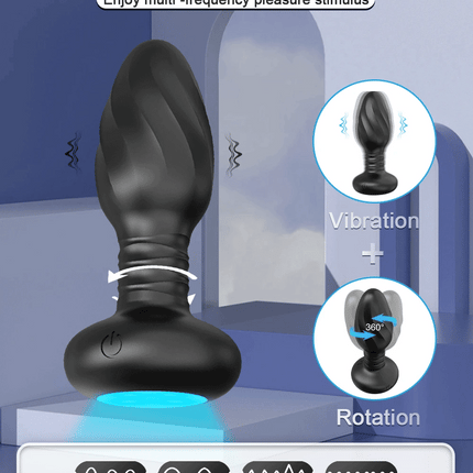 360° Rotation Vibrating LED Butt Plug for Men Wiggle Prostate Massager Gay APP Anal Vibrator Anal Plug Sex Toy for Couples