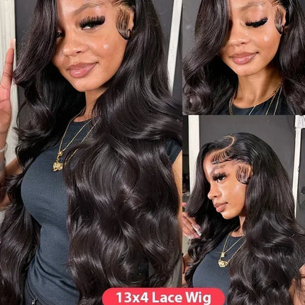 250 Density Human Hair HD 13x6 Body Wave Lace Frontal Wig 30 40 Inch 13x4 Lace Front Wigs 5x5 Closure Glueless Loose Water Black