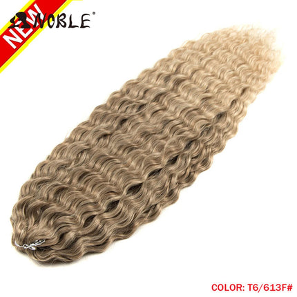 Noble 24Inch 300g Crochet Hair Curl Hair Water Wave Ombre Blonde Twist Crochet Hair Braid Hair Deep Wave Braiding Hair Extension