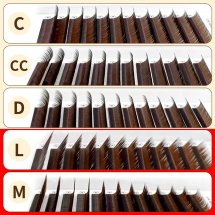 Abonnie L M Curl Brown Classic Individual Eyelashes Russian Volume Lashes