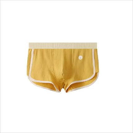 1/3PCS 100% Cotton Solid Striped Men's Boxer Sexy Breathable Mesh U Crotch Underwear High Elastic Widen Waistband Underpants